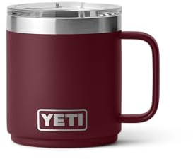 YETI Rambler Mug, Vacuum Insulated Stainless Steel Stackable Mug with Magslider Lid, Wild Vine Red, 10 oz (296 ml)