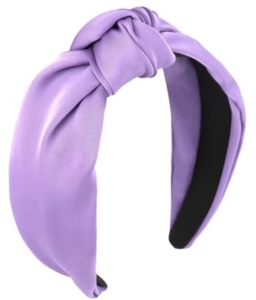 CURASA Knotted Headbands For Women Girls Light Purple Headband Non Slip Wide Top Knot Head band Cute Fashion Hairband Preppy Fabric Hair Accessories For Thick Thin Curly Hair