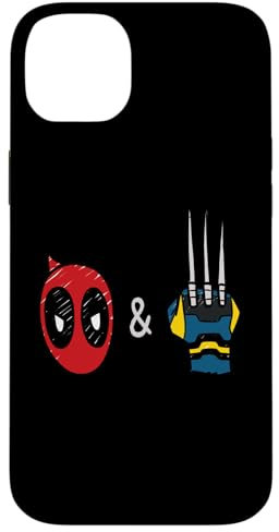 iPhone 14 Plus Marvel Studios Deadpool & Wolverine Mask & Claw Emoji Icons Case