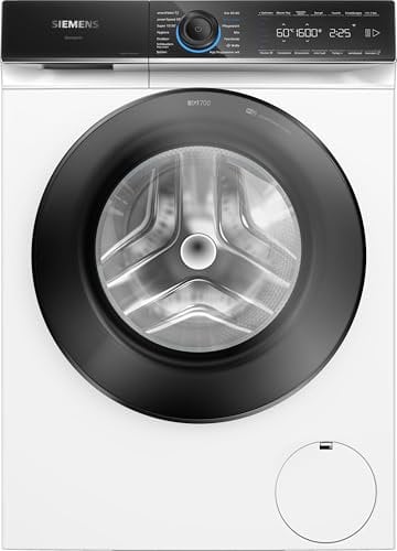 Siemens WG46B2071, iQ700, Smarte Waschmaschine 9 kg, 1600 UpM, Made in Germany, Antiflecken-System, smartFinish Bügelhilfe, schneller Waschen mit speedPack XL, Mini load für Einzelteile, aquaStop