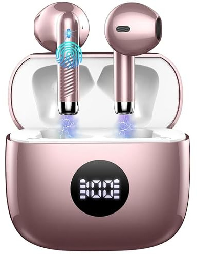 Jxrev Wireless Earbuds, Bluetooth in Ear Ear Buds Mini Wireless Headphones, HiFi Stereo with Mics