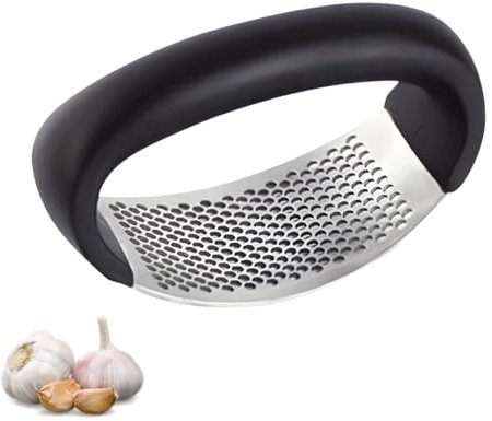 PARENCE.- Presse-Ail Multifonctionnel en Acier Inoxydable - Petit Hachoir à Ail Compact avec Poignée Ergonomique - 10