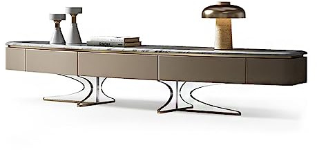 Moderner minimalistischer Wohnzimmer-TV-Ständer mit Schiefer-Marmor-Arbeitsplatte und 3 Schubladen, Bodenschrank, Spind für TV-Ständer