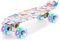 ERNAN Skateboard mit LED Rollen, Skate Tool und ABEC 7 Lager - Kinder Erwachsene Anfänger (White)