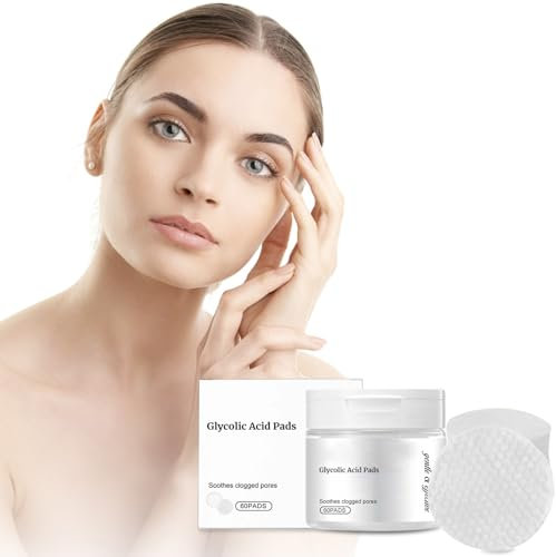 Glykolsäure Toner Pads, Sanftes Peeling Gesichtspads mit Centella Asiatica, Gesichtspeeling Pads für Tiefenreinigung Porenpflege, Reduziert Feine Linien 60 Stück