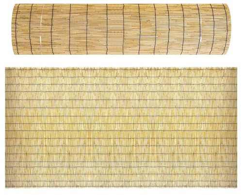 Caña de bambu para terraza exterior valla de bambu rollo de valla de caña cañizo jardin ocultacion balcon cubre vallas decorativas cañizo y brezo ocultacion 2x5 1.5 x 5 1x5 cerca de caña natural