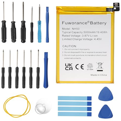Fuworance 5000mAh 3.87V NH50 Batteria di Ricambio Compatibile con Motorola E13 G22 E22S E32 G13 G22 XT2345 XT2229-5 XT2227-2 XT2331 XT231-2 XT2335-2 Telefono Mobile Smartphone Li-II- ON Batteria