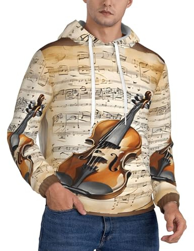 CBXYFCBC Butterfly and Cello Herren Hoodies, Neuheit Hoodie Pullover Sweatshirts mit Kordelzug Taschen, 3D-gedruckte Grafik Kapuzen-Sweatshirt, Mode und Freizeit