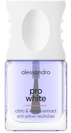 alessandro Pro White - Pflegender Nagelaufheller - Nagelweißer Pflegelack für verfärbte Nägel - Schnelltrocknend & Talkfrei - Nagelpflege für alle Nageltypen - Vegan - 10ml