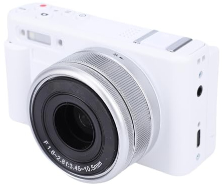 Lazmin112 Fotocamera Digitale 5K, 72Mp, 2,8 Pollici, Schermo Ribaltabile 180°, Zoom Digitale 4X, Zoom Ottico 3X, Autofocus, Stabilizzatore d'Immagine, 30 Fps, Fotocamera Da Viaggio (WHITE)