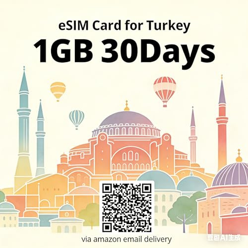 eSIM Türkei 1GB Daten 3 Tage Prepaid Karte 5G/4G Highspeed LTE Keine Registrierung erforderlich Ohne Ausweisprüfung Sofortige Lieferung per E-Mail Funktioniert mit iOS Android
