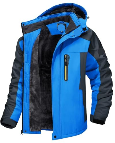UBOHUZ Giacca da sci invernale pesante, impermeabile, calda, in pile, termica, traspirante, antivento, neve Per Uomo(Color 6,XL)
