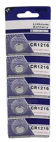 Aurgiarme Pack of 5 Versatile CR1216 Button Cell Batteries Coin Cell Battery for Watches Calculators and More Easy Installation Lights