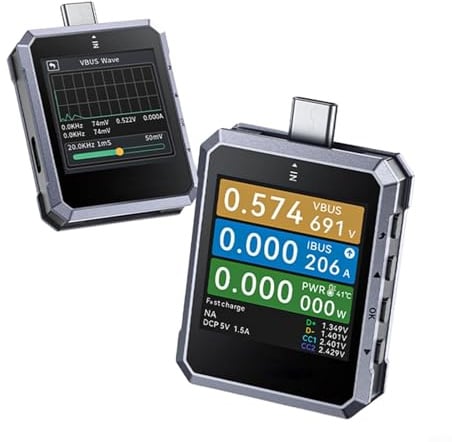 HpLive USB Tester Messgerät, FNB-C2 USB C Tester Spannungs- Und Stromtester Mit TFT-LCD, 240W Leistungsmessung Für Ladegeräte Und Powerbanks