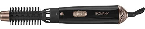 Bomann 681011 CB Warmluft Lockenbürste mit 3 Aufsätzen, 2 Temperatur/Leistungsstufen plus Kaltstufe, 600 Watt, schwarz