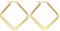 JewelryWe Schmuck Damen Ohrringe Edelstahl Poliert große Quadrat Viereck Geometrie Hoop Creolen Ohrstecker Gold 30mm