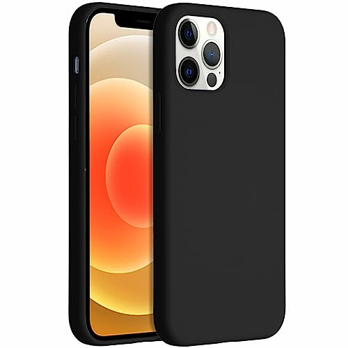 ACCEZZ Liquid Hülle aus Silikon - Geeignet für iPhone 12 Pro / 12 - Schwarz