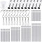Glarks Kit da 61 campanelli a vento tra cui 50 tubi da 11,5 cm, 10 cm, 9 cm, 8 cm, 7 cm e 10 ganci girevoli con filo da 100 m, per decorazioni da appendere per casa, giardino, esterni