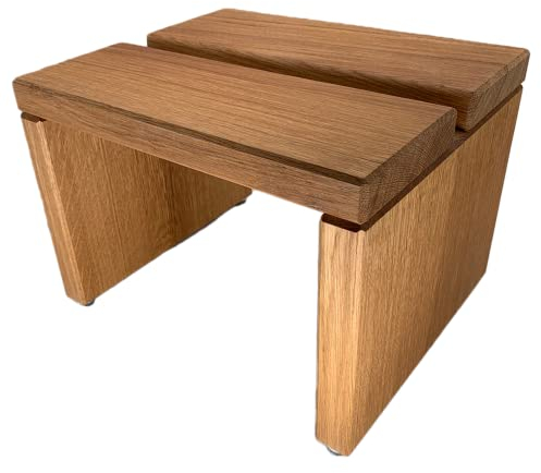 myduct Tritthocker modern aus Eichenholz, Nachhaltige und stabile Fußbank, geölt, Moderne Form, LxBxH: 33x28x24cm, bis 150kg belastbar - Handgefertigt in Deutschland