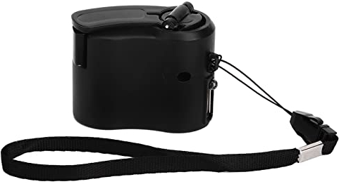 Mini Manovella, Caricabatteria per Cellulare con Radio USB Caricabatterie per Generatore di Corrente di Emergenza Manuale Portatile per Viaggi All'aperto(Nero)