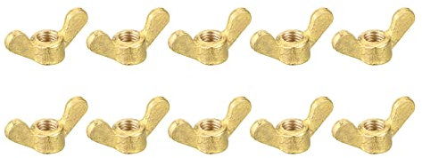 sourcing map Laiton Aile Écrous, M8 Papillon Écrou Main Torsion Serrer Attaches pour Meubles, Machinerie, Électronique Equipment, 10Pcs