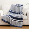 BATTILO HOME Navy and White Throw Blanket for Couch, Navy Blue Blanket, Super Soft Cozy Chenille Knit Throw for Sofa, Bed,Chair,130x170cm