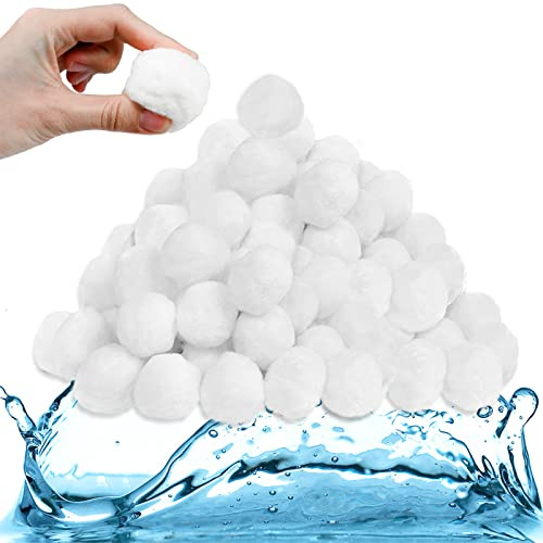 JOIEYOU Filter Balls Filterbälle für Sandfilteranlagen Filterpumpe Pool Zubehör 1400g Weiß