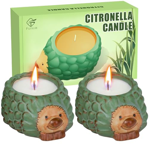 Citronella Kerze Outdoor, 2 Stücke Camping Citronella Kerzen Natürliches Sojawachs, Geschenk für Frauen - Perfekt für Camping, Grillen, Picknicks, Garten