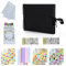 Scrapbook Fotoalbum, Bastelpapier, Fotoalbum, selbstklebend, 80 Seiten, DIY-Set, Sammelalbum, Gästebuch, Erinnerungsbuch für Jahrestag, Reisen, Familienabschluss, 29 x 21 cm (schwarz)