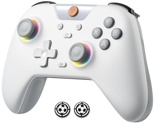 EasySMX Controlador inalámbrico X05 para PC/Android/llantas de vapor, mando de videojuegos con control Bluetooth con joysticks y disparador, turbo, vibración rumble e iluminación RGB