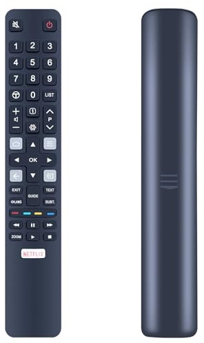 TCNOUMT Télécommande de Rechange RC802N YU14 pour TCL Smart 4K TV RC802N YAI2 YAI3 YUI2 YUI2 YU14 YUI1 YU11 65C2US 75C2US 43P20US U43P6006, Compatible avec la télécommande Universelle TCL