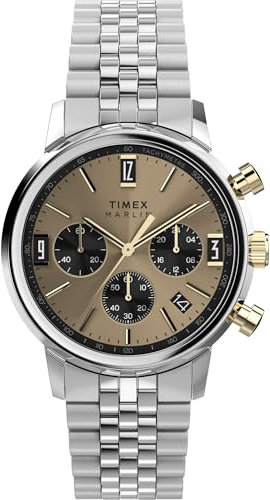 Timex Herren Analog Quarz Uhr mit Edelstahl Armband TW2W60100VQ