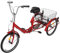 Begoniape Dreirad für Erwachsene, Faltbare 20 Zoll Dreirad Fahrrad, 3 Rad Fahrrad City-Dreirad mit Einkaufskorb, Tricycle für Erwachsene und Senioren, aus Kohlenstoffstahl (Rot)