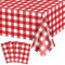 Lot de 4 nappes vichy rouges et blanches à carreaux de 220 x 130 cm – Housses de table rectangulaires imperméables pour pique-nique, fête d'anniversaire, vacances – Fournitures de plein air