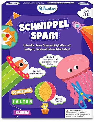 Skillmatics Kunst & Bastelaktivität- Schnippel Spaß! Scherenfähigkeiten üben, Bastelsets, Geschenke für Kleinkinder, Mädchen und Jungen im Alter von 3, 4, 5, 6, 7, Reisespielzeug