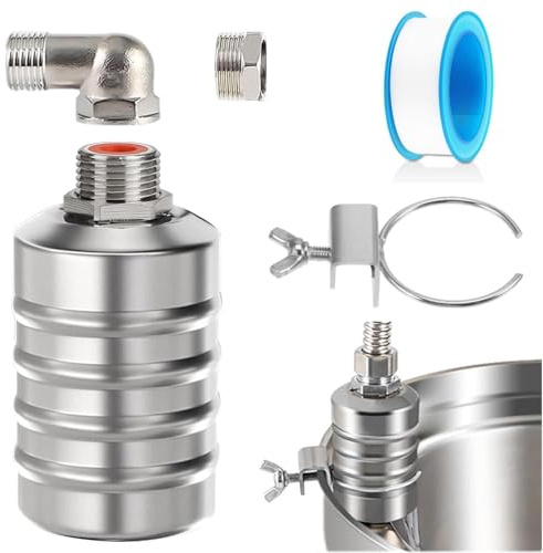 wlertcop Schwimmventil 1/2'' oder 3/4'' Edelstahl Schwimmerventil Automatische Wasserstandsregelung Einstellbar für Wassertanks, Fischteiche, Pools, Viehtröge, Destilliergeräte