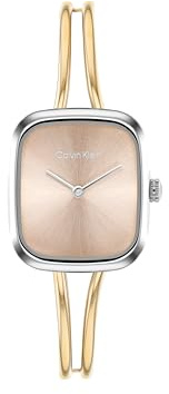 Calvin Klein Two Hand Quartz Movement Watch for Women CK Adore Collection with Stainless Steel Bracelet - Available in Silver, Gold or Rose Gold Version