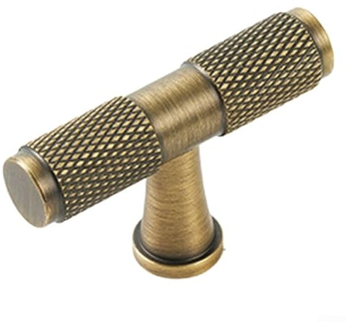 Qualoramall Schrankgriffe aus massivem Messing, Antik-Bronze-Finish, Schubladengriffe, Küchenmöbel, Hardware, Einzelloch, Türknäufe, verschiedene Größen (Einzelloch)