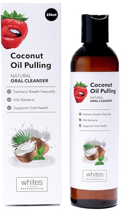 Whites Beaconsfield Limpiador Bucal con Aceite de Coco – Enjuague Bucal Tradicional para Aliento Fresco y Cuidado de Encías – Dientes y Encías Más Saludables – Sin Flúor – 236 ml
