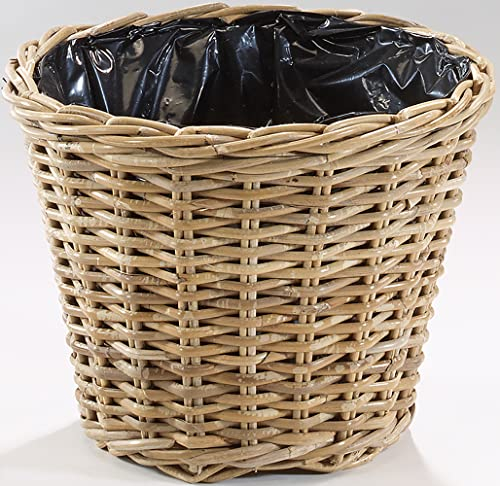 Kobolo Übertopf Blumentopf Pflanzgefäss Planzkorb - braun - Rattan - 26x35 cm