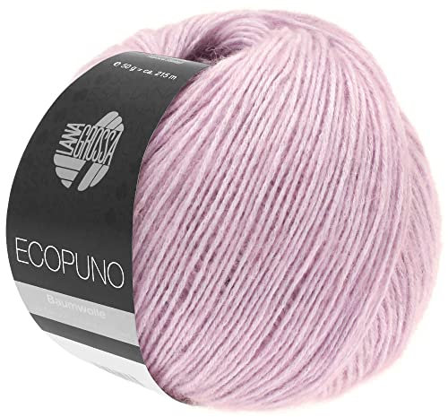 LANA GROSSA Ecopuno | Edle Netzgarnstruktur aus Baumwolle gefüllt mit Merino/Alpaka | Handstrickgarn aus 17% Schurwolle & 11% Alpaka Wolle | 50g Wolle zum Stricken & Häkeln | 215m Garn FB 8