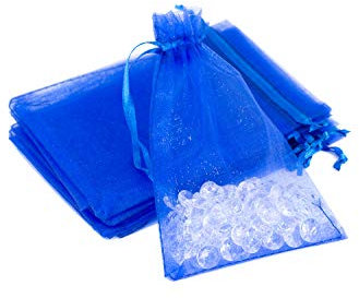 Creativery 10 Stück Organzasäckchen 13x18 cm Blau Königsblau Royalblau