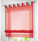 SIMPVALE Raffrollo mit Schlaufen Gardinen Voile römischen Liter Fall Schatten Transparent Vorhang für Balkon und Küche (Rot, Breite 100cm/Höhe 155cm)