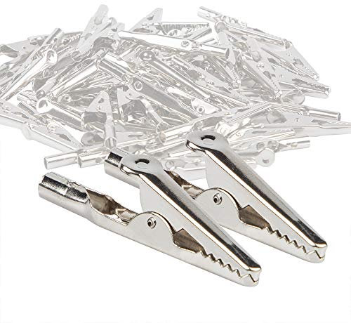YuCool 50 Pack 2/52mm Metal Alligator Clips,Electrical Test Cable Crocodile Clips Metal Croc Clips for Laboratory Electric Testing Work