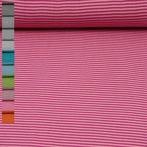 Ringelbündchen Stoff Andy von Swafing, Schlauchware, Streifen 3mm, rosa/erika (Länge am Stück: ab 25cm x Breite: 42cm/84cm)