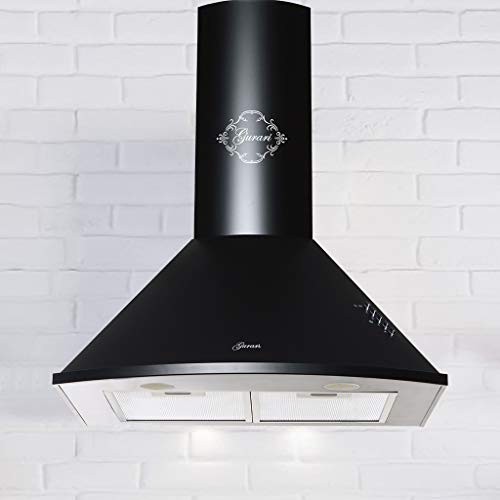 Gurari 046 Campana Extractora de Pared 60 cm • 1000 m³/h • Lujo • 3 Velocidades • LED • Negra • Metal • Recirculación Posible