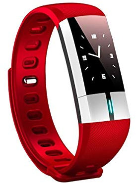 Smart bracelet senior fitness tracker, with ECG heart rate, blood pressure measuring water sports fitness tracker bracelet (Color : Red)