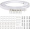 5 Metri Binario a Soffitto Tende Pieghevole Curvo Montaggio a Soffitto Tende Binario Finestre Curvo Morbide per Binario Tende con Binario Sistema di Tende (Bianco, Gancio d'Argento)