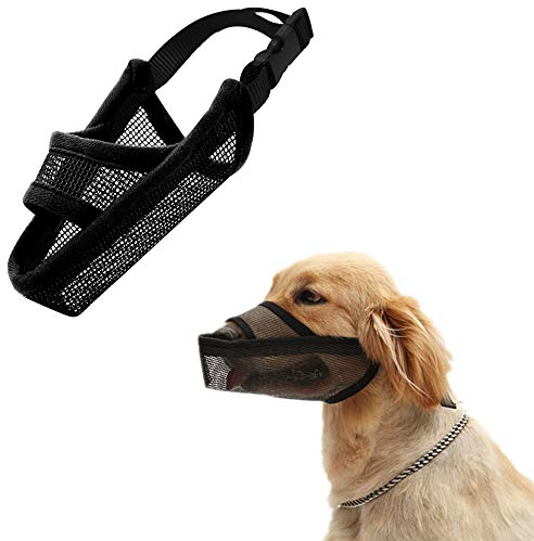 CILKUS Nylon-Hundemaulkorb, Luft-Mesh-Material, atmungsaktiv, für kleine, mittelgroße und große Hunde, mit herausstehender Zunge, trinkbarer Haustiermaulkorb gegen Beißen, verhindert das Fressen von