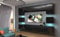 Furnitech Ensemble Meuble TV Mural Suspendu Salon – Meuble Salon Design Moderne avec colonnes- vitrines et rangements – Mobilier avec éclairage LED RVB - 16 Couleurs – Nowara AN1-17B-HG20 1B